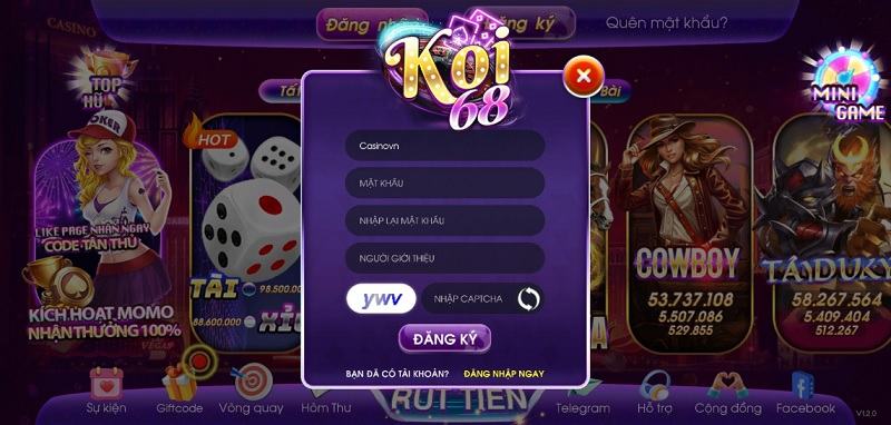 Hướng dẫn đăng ký tài khoản Koi68 fun