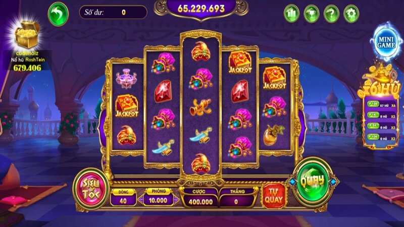 Giao diện của mini game sieunohu vip