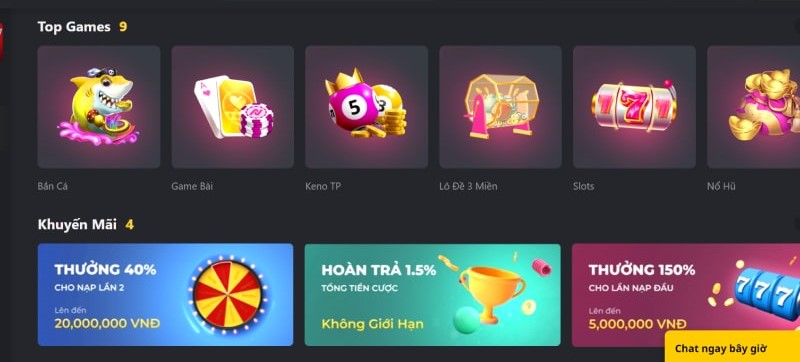 Những trò chơi có mặt tại Luci vin 