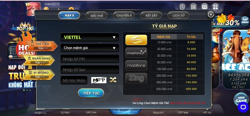 Các bước nạp tiền F29 club