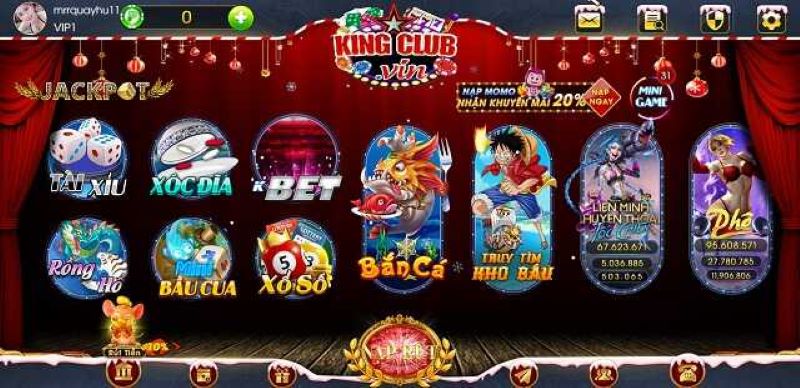 Khám phá cổng game kingclub vin