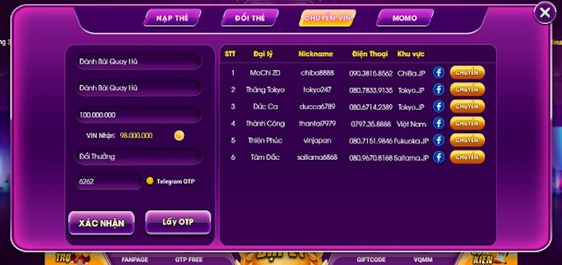 Nạp tiền vin68 club bằng internetbanking