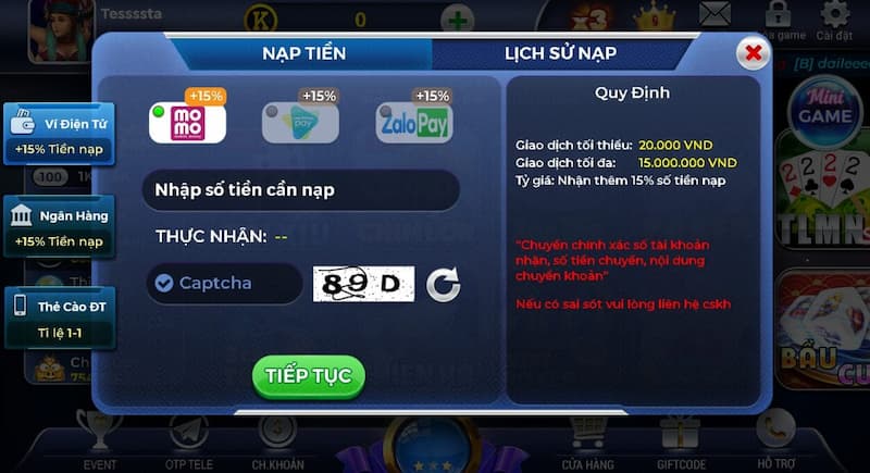 Nạp tiền vào Bạch kim club nhanh chóng với những thao tác đơn giản nhất 