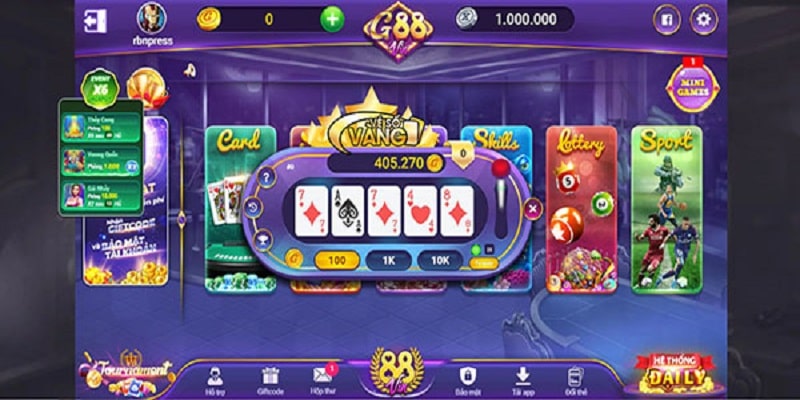 Các nhiệm vụ lĩnh thưởng cực hot tại cổng game G88 vin