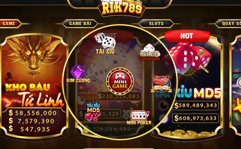 Giao diện bắt mắt của cổng game cá cược Rik789