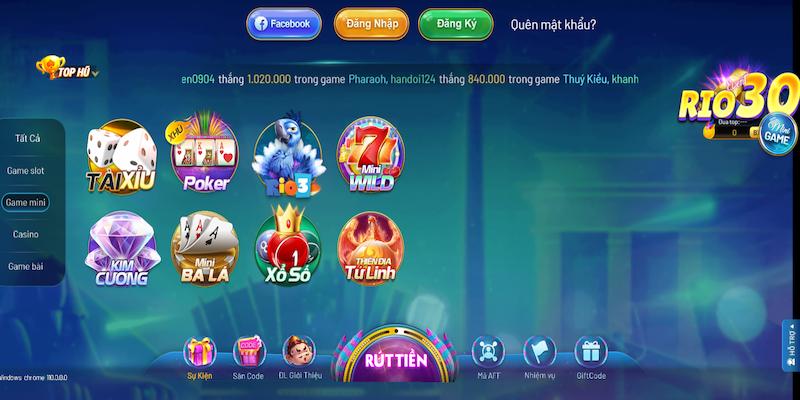 Mini game siêu giải trí tại Rio66