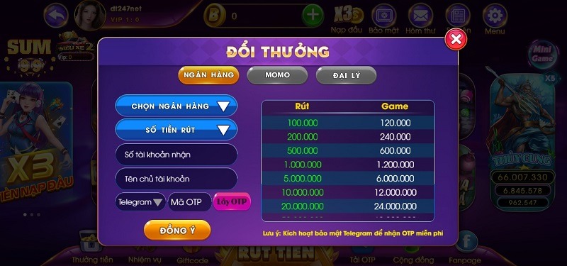 Hướng dẫn các bước rút tiền từ Sum99 club