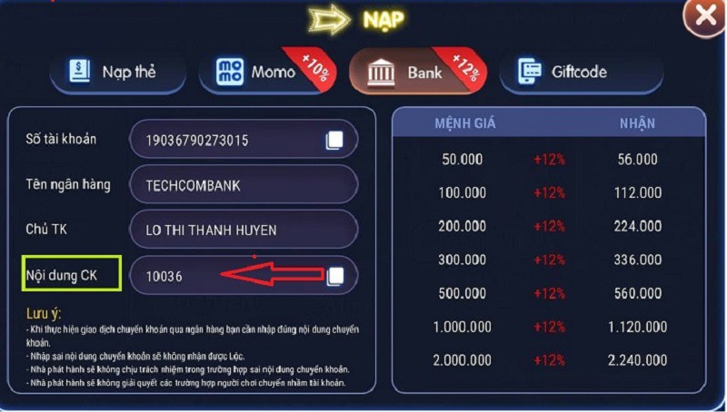 Lộc 777 - Cổng game nổ hũ hấp dẫn và nhiều khuyến mãi hot 4 Hướng dẫn cách thực hiện nạp tiền vào Lộc 777